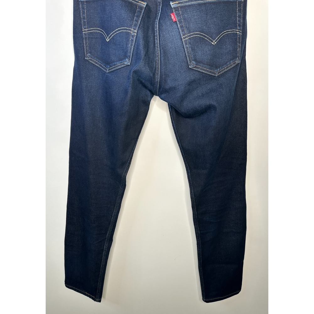 Levi's 512 Slim Taper Fit Jeans Dark Wash Blue Denim Men's Size 34 x 34 5 Pocket - Picture 6 of 16
